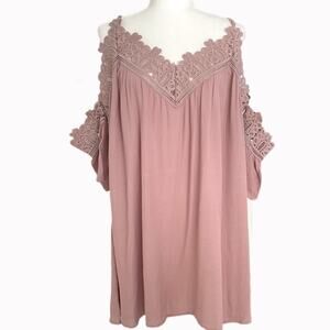 Tobi Dusty Rose Boho Mini Dress Sz M